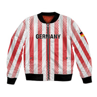 Custom German European Football Champions Bomber Jacket Rot Weiss Geometric Stripes