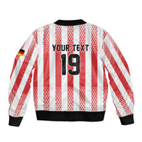 Custom German European Football Champions Bomber Jacket Rot Weiss Geometric Stripes