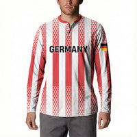 Custom German European Football Champions Button Sweatshirt Rot Weiss Geometric Stripes