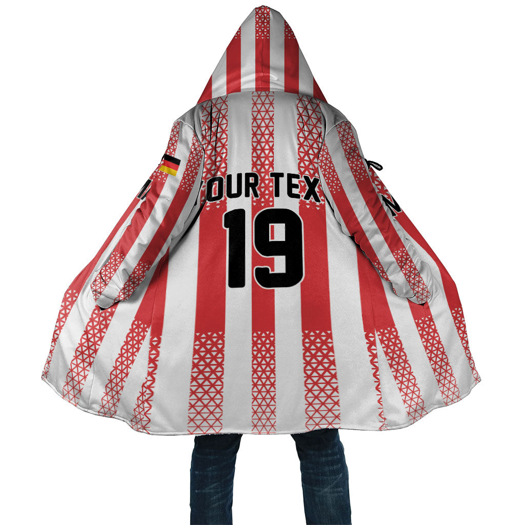 Custom German European Football Champions Cloak Rot Weiss Geometric Stripes
