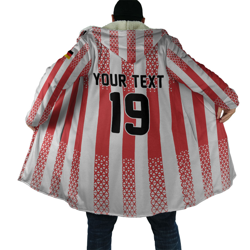 Custom German European Football Champions Cloak Rot Weiss Geometric Stripes