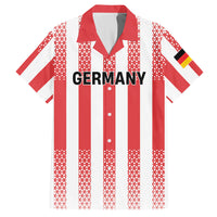 Custom German European Football Champions Hawaiian Shirt Rot Weiss Geometric Stripes