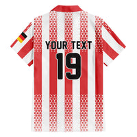 Custom German European Football Champions Hawaiian Shirt Rot Weiss Geometric Stripes