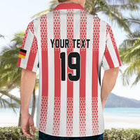 Custom German European Football Champions Hawaiian Shirt Rot Weiss Geometric Stripes