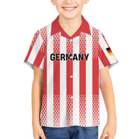 Custom German European Football Champions Hawaiian Shirt Rot Weiss Geometric Stripes