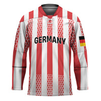 Custom German European Football Champions Hockey Jersey Rot Weiss Geometric Stripes