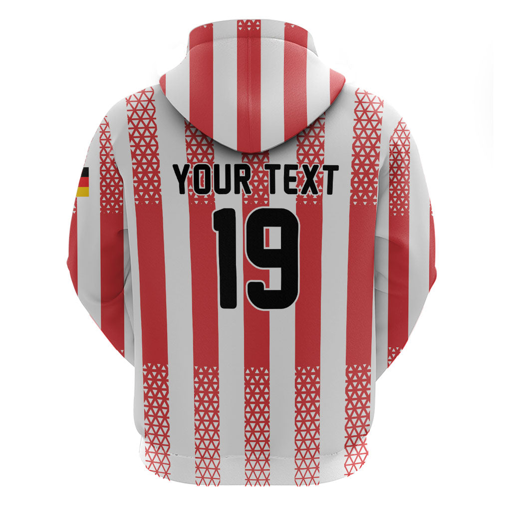 Custom German European Football Champions Hoodie Rot Weiss Geometric Stripes