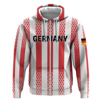 Custom German European Football Champions Hoodie Rot Weiss Geometric Stripes
