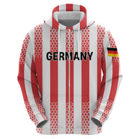 Custom German European Football Champions Hoodie Rot Weiss Geometric Stripes