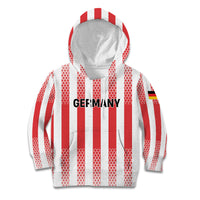 Custom German European Football Champions Kid Hoodie Rot Weiss Geometric Stripes