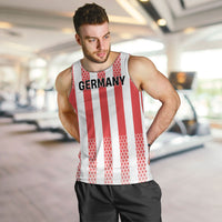 Custom German European Football Champions Men Tank Top Rot Weiss Geometric Stripes
