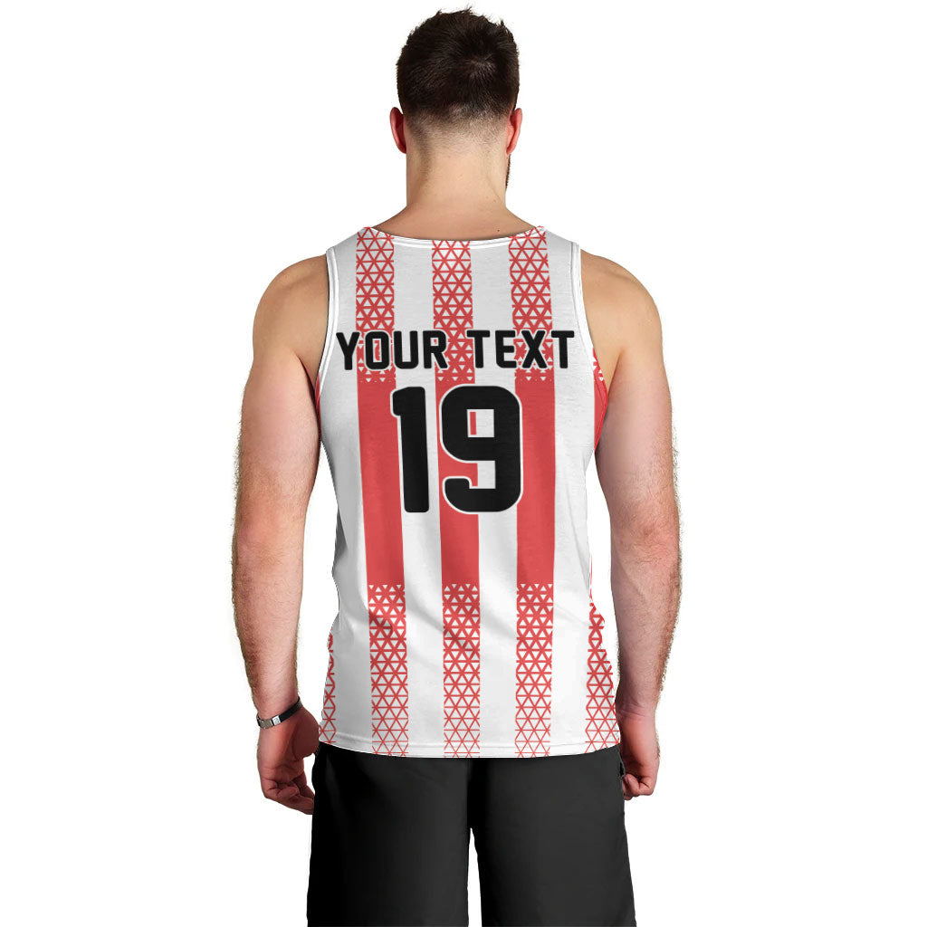 Custom German European Football Champions Men Tank Top Rot Weiss Geometric Stripes