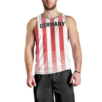 Custom German European Football Champions Men Tank Top Rot Weiss Geometric Stripes