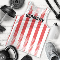 Custom German European Football Champions Men Tank Top Rot Weiss Geometric Stripes