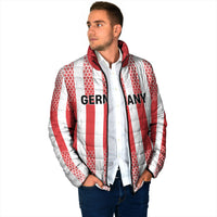 Custom German European Football Champions Padded Jacket Rot Weiss Geometric Stripes