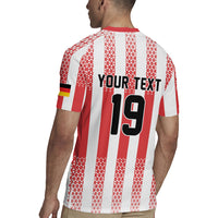 Custom German European Football Champions Rugby Jersey Rot Weiss Geometric Stripes