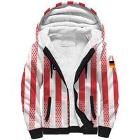 Custom German European Football Champions Sherpa Hoodie Rot Weiss Geometric Stripes