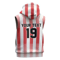 Custom German European Football Champions Sleeveless Zip Hoodie Rot Weiss Geometric Stripes