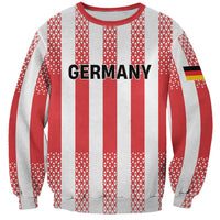 Custom German European Football Champions Sweatshirt Rot Weiss Geometric Stripes