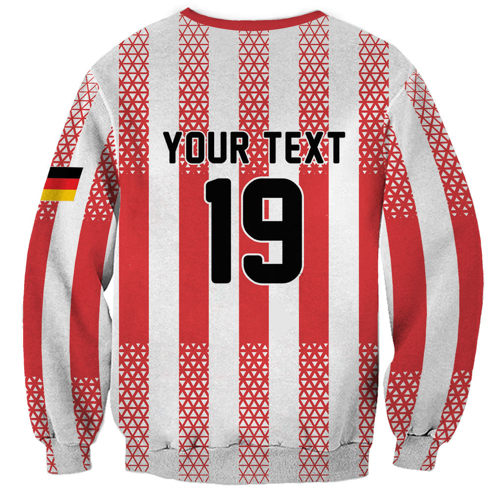 Custom German European Football Champions Sweatshirt Rot Weiss Geometric Stripes