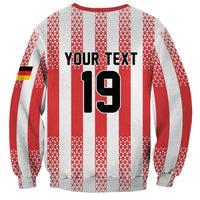 Custom German European Football Champions Sweatshirt Rot Weiss Geometric Stripes