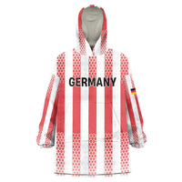 Custom German European Football Champions Wearable Blanket Hoodie Rot Weiss Geometric Stripes