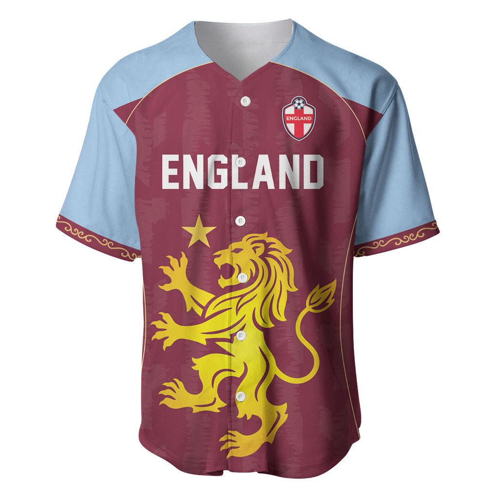 Custom England European Football Champions Baseball Jersey The Villans Rampant Lion Pride