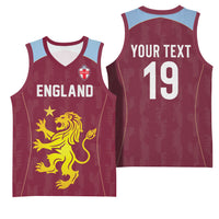 Custom England European Football Champions Basketball Jersey The Villans Rampant Lion Pride