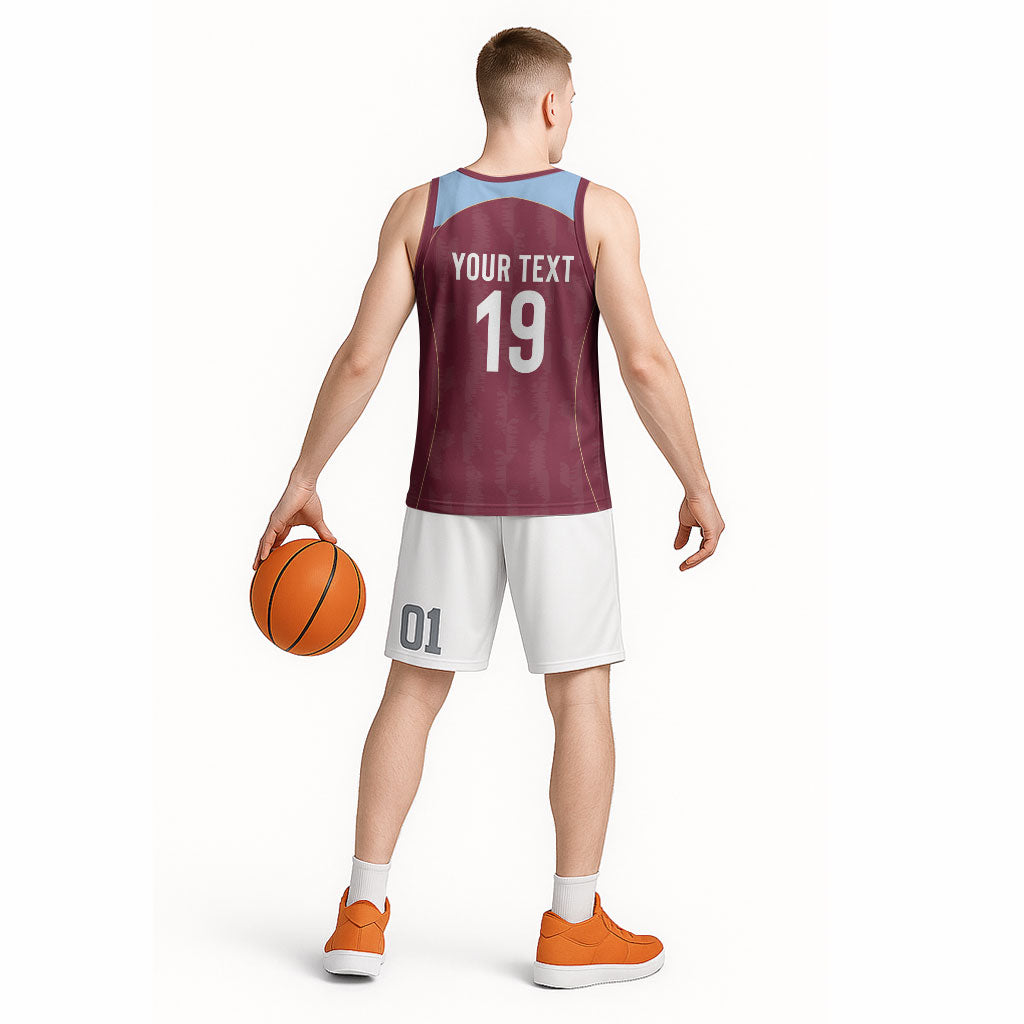 Custom England European Football Champions Basketball Jersey The Villans Rampant Lion Pride
