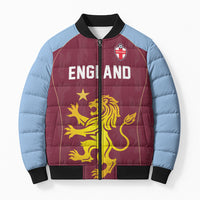 Custom England European Football Champions Bomber Puffer Jacket The Villans Rampant Lion Pride
