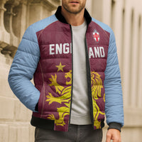 Custom England European Football Champions Bomber Puffer Jacket The Villans Rampant Lion Pride