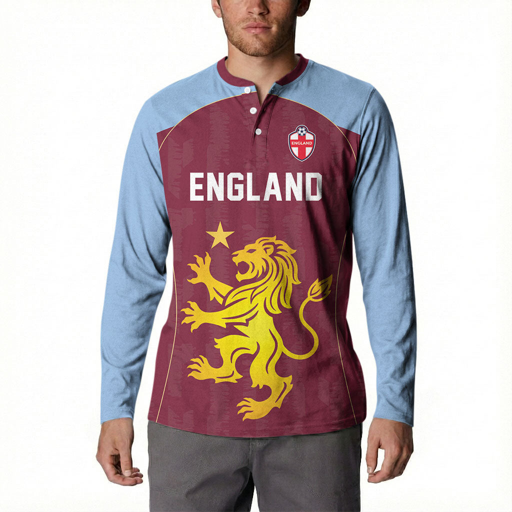 Custom England European Football Champions Button Sweatshirt The Villans Rampant Lion Pride