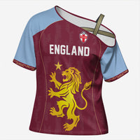 Custom England European Football Champions Cross Shoulder Shirt The Villans Rampant Lion Pride
