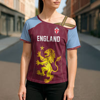 Custom England European Football Champions Cross Shoulder Shirt The Villans Rampant Lion Pride