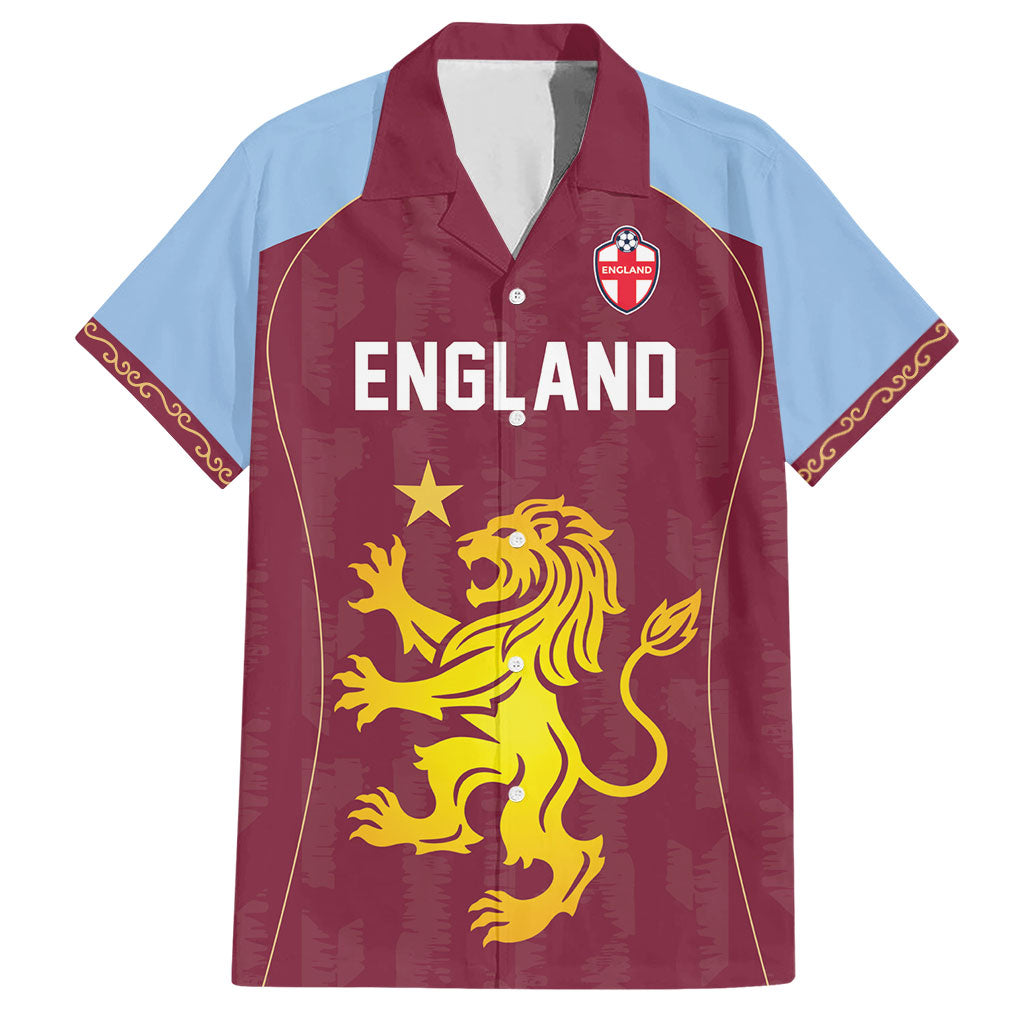 Custom England European Football Champions Hawaiian Shirt The Villans Rampant Lion Pride