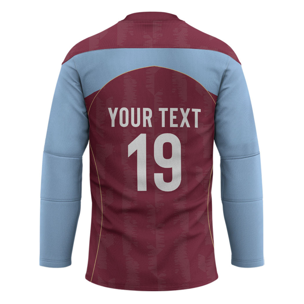 Custom England European Football Champions Hockey Jersey The Villans Rampant Lion Pride