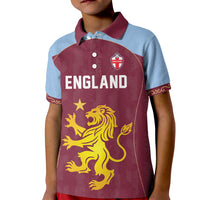 Custom England European Football Champions Kid Polo Shirt The Villans Rampant Lion Pride