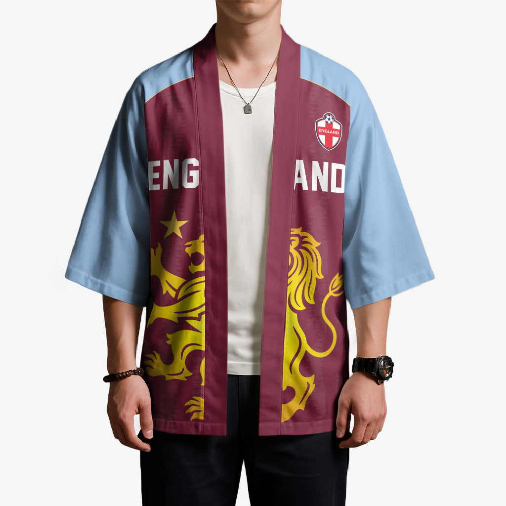 Custom England European Football Champions Kimono The Villans Rampant Lion Pride