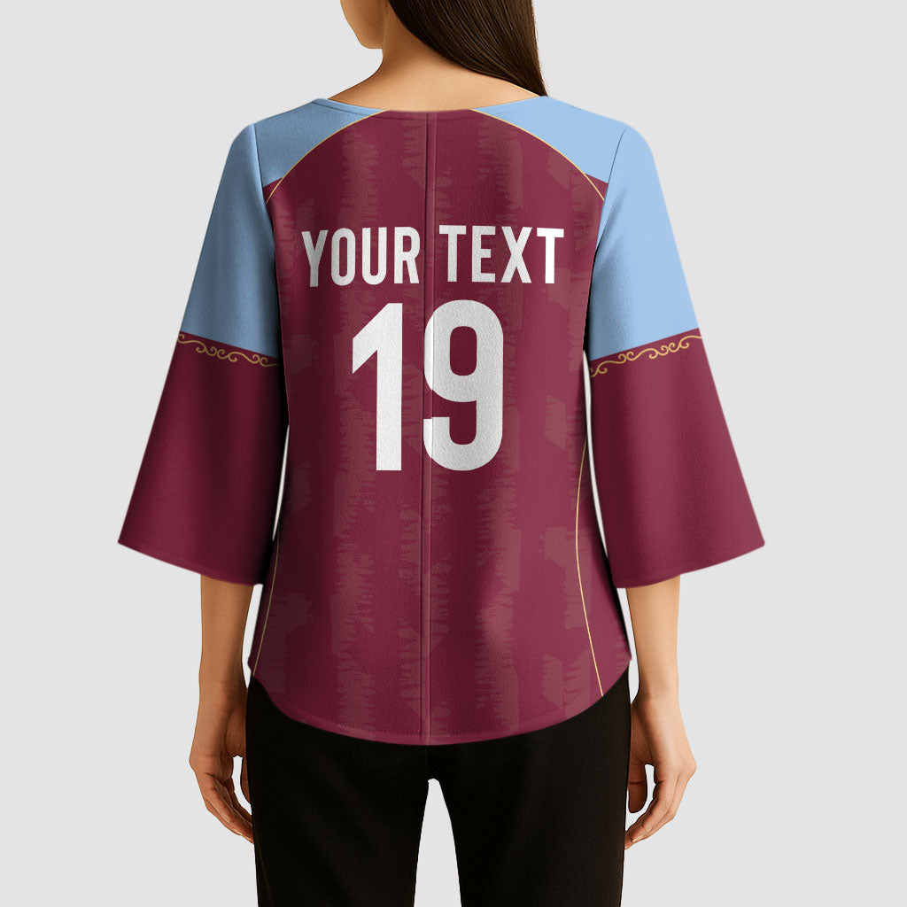 Custom England European Football Champions Kimono Sleeve Blouse The Villans Rampant Lion Pride