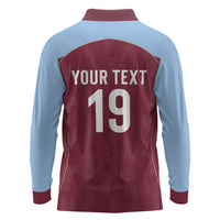 Custom England European Football Champions Long Sleeve Polo Shirt The Villans Rampant Lion Pride