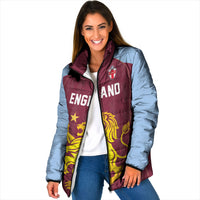 Custom England European Football Champions Padded Jacket The Villans Rampant Lion Pride