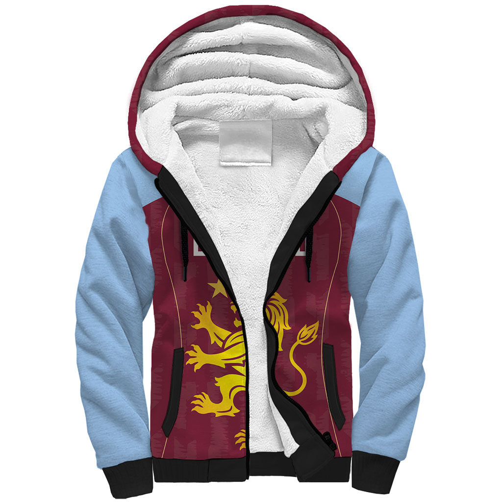 Custom England European Football Champions Sherpa Hoodie The Villans Rampant Lion Pride
