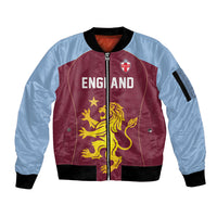 Custom England European Football Champions Sleeve Zip Bomber Jacket The Villans Rampant Lion Pride