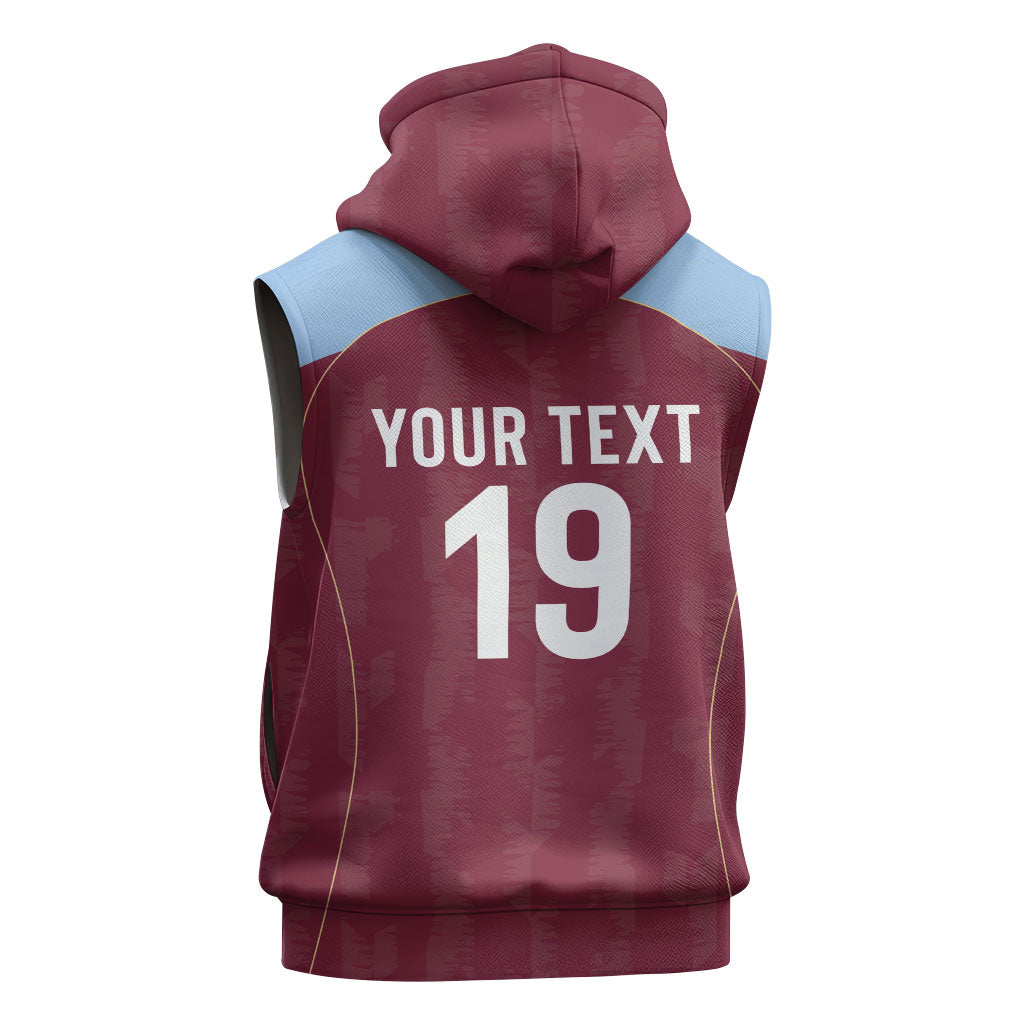 Custom England European Football Champions Sleeveless Hoodie The Villans Rampant Lion Pride
