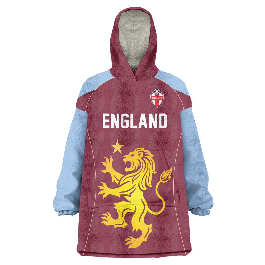 Custom England European Football Champions Wearable Blanket Hoodie The Villans Rampant Lion Pride