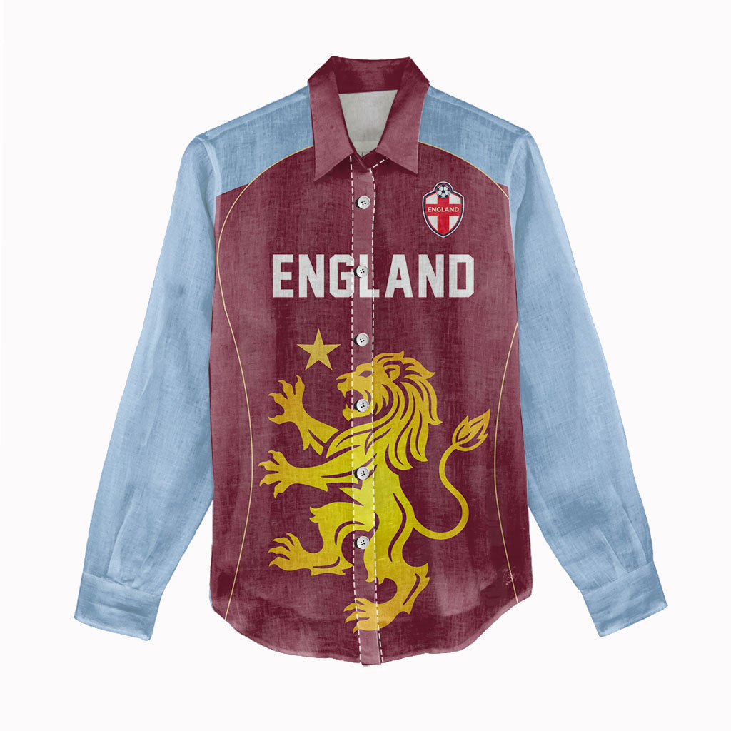 Custom England European Football Champions Women Casual Shirt The Villans Rampant Lion Pride