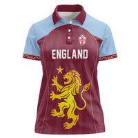 Custom England European Football Champions Women Polo Shirt The Villans Rampant Lion Pride