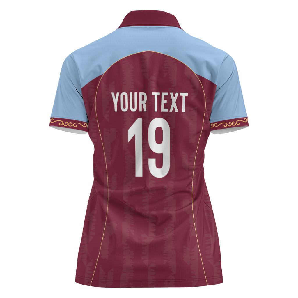 Custom England European Football Champions Women Polo Shirt The Villans Rampant Lion Pride