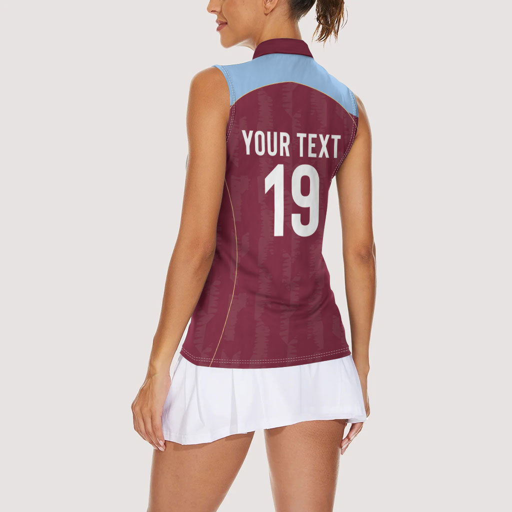 Custom England European Football Champions Women Sleeveless Polo Shirt The Villans Rampant Lion Pride