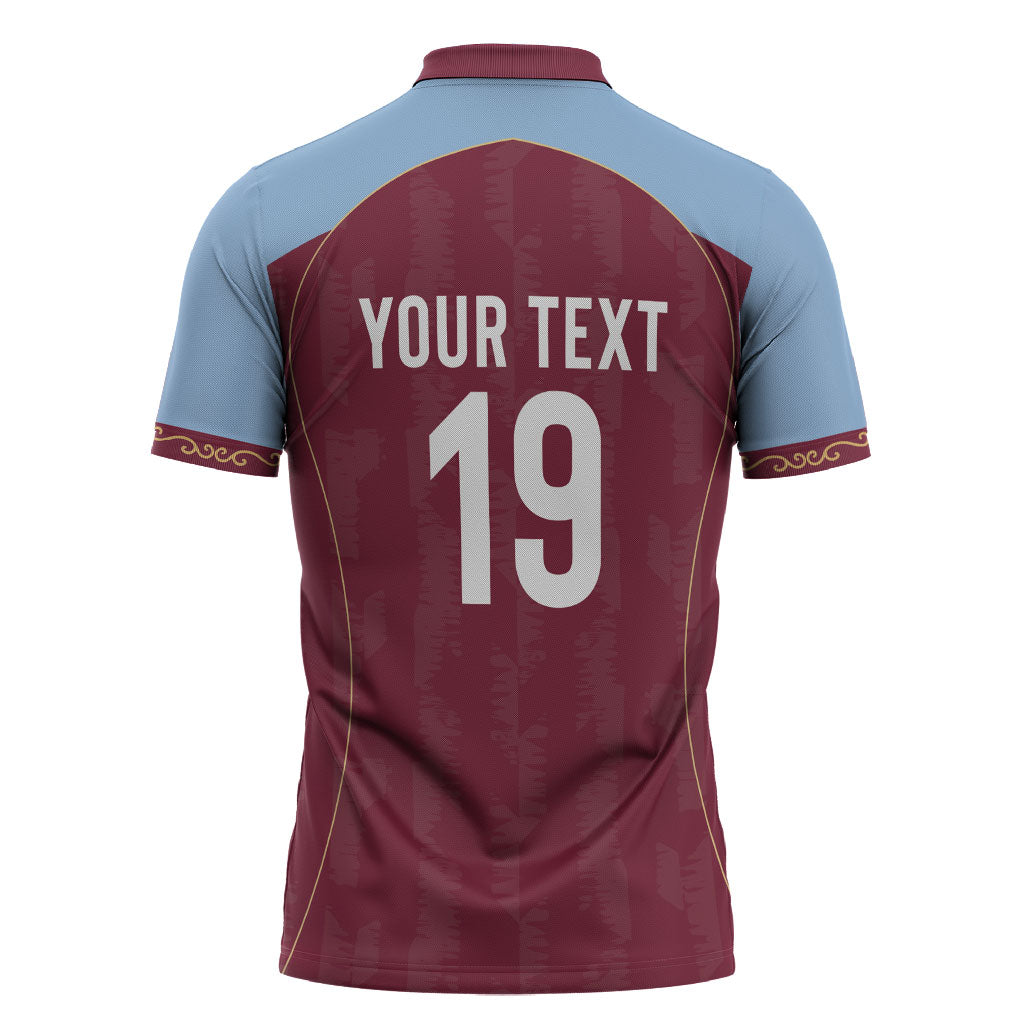 Custom England European Football Champions Zipper Polo Shirt The Villans Rampant Lion Pride